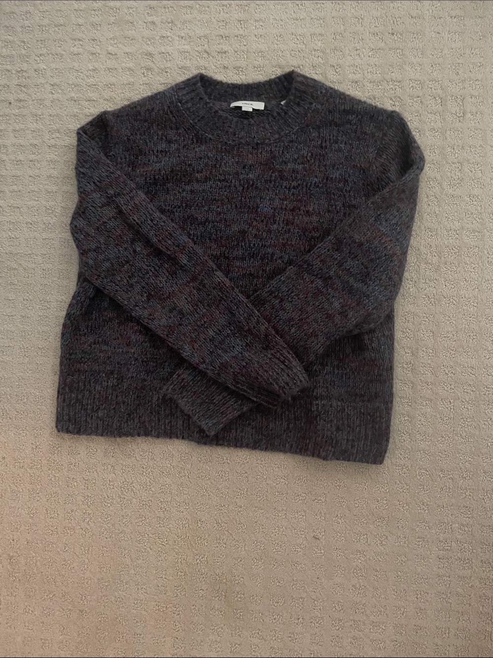 Vince Marled Brown/Purple Crewneck Sweater, alpaca blend - Picture 4 of 7